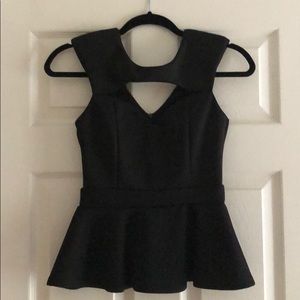 Black peplum tank top